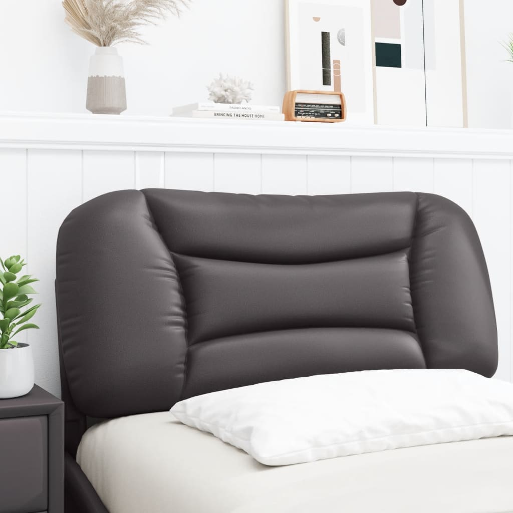 Szürke műbőr fejtámla párna 80 cm