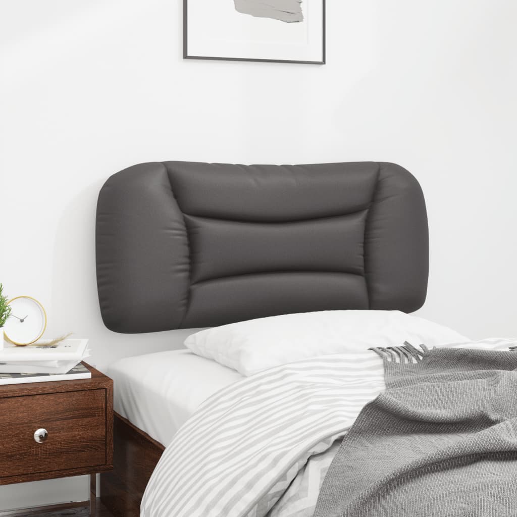 Szürke műbőr fejtámla párna 80 cm