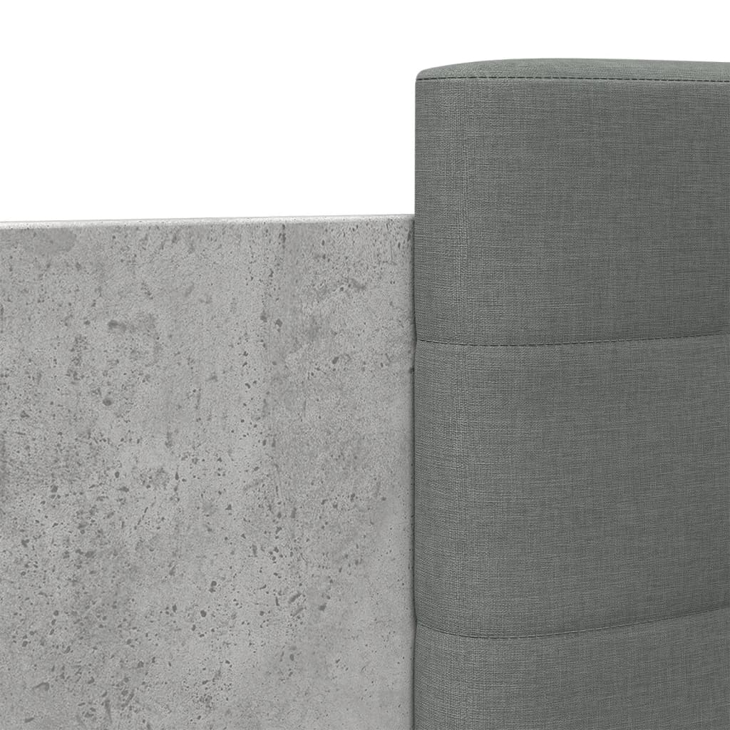 Betonszürke ágykeret fejtámlával és led-világítással 75x190 cm