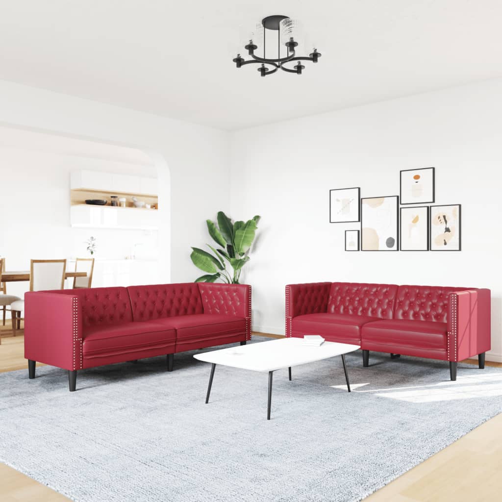 2 részes bordó műbőr chesterfield kanapégarnitúra 2 részes bordó műbőr chesterfield kanapégarnitúra