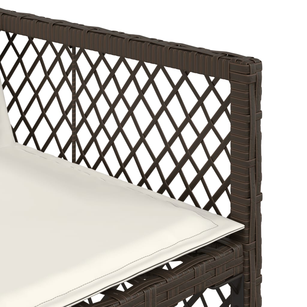 5 részes barna polyrattan kerti étkezőgarnitúra párnákkal
