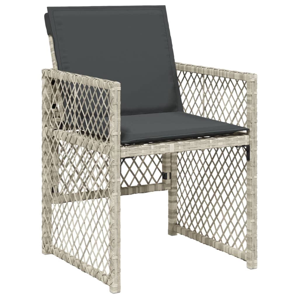 11 részes világosszürke polyrattan kerti ülőgarnitúra párnákkal 11 részes világosszürke polyrattan kerti ülőgarnitúra párnákkal