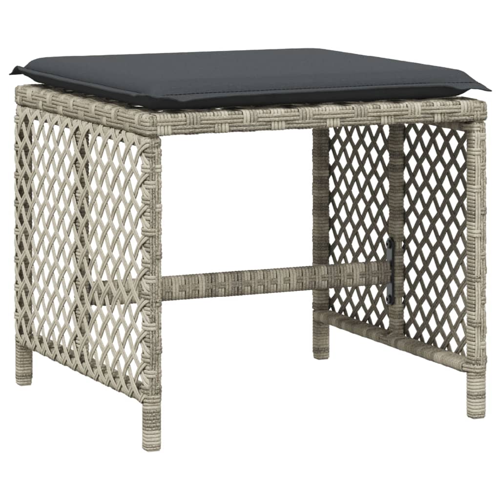 11 részes világosszürke polyrattan kerti ülőgarnitúra párnákkal 11 részes világosszürke polyrattan kerti ülőgarnitúra párnákkal