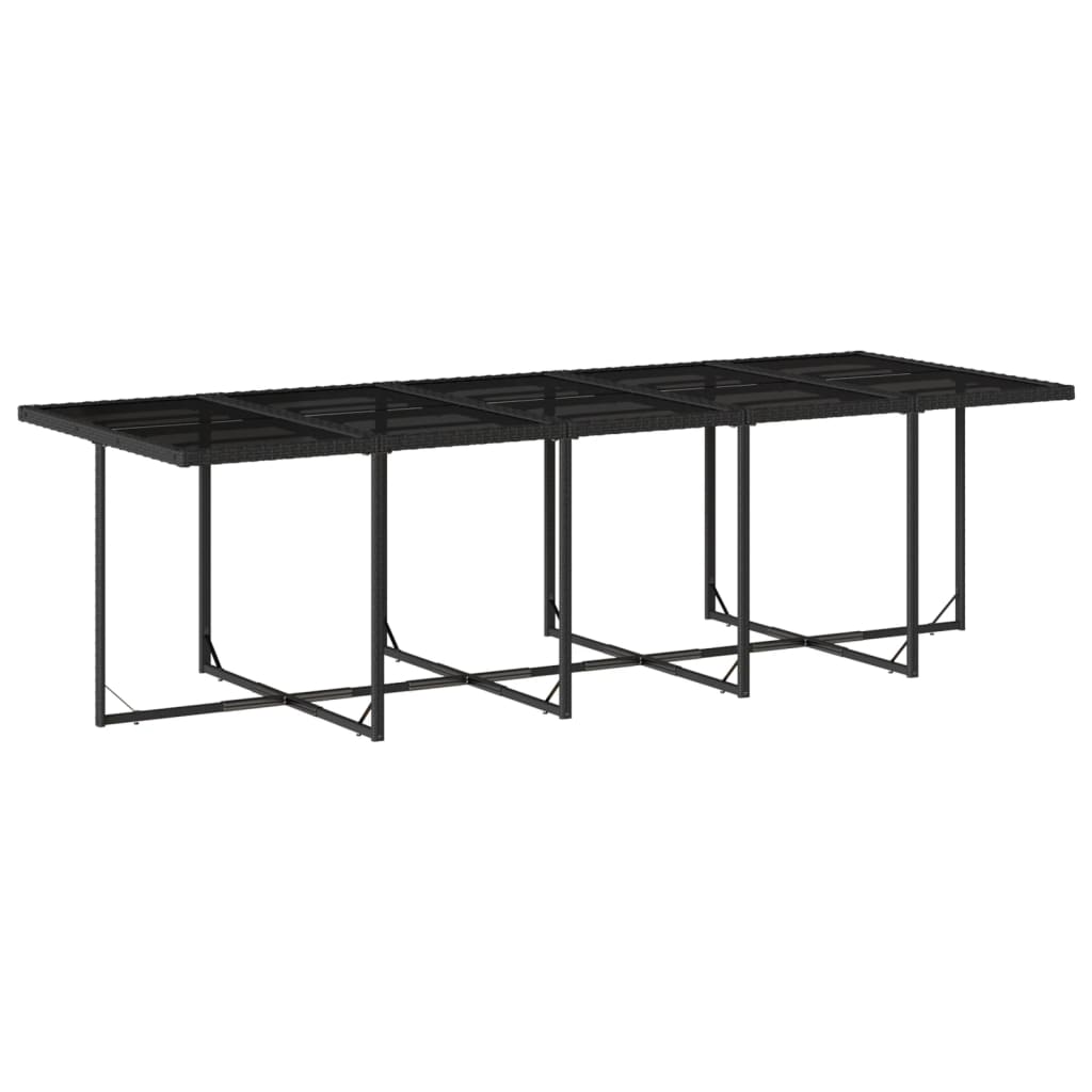 15 részes fekete polyrattan kerti étkezőgarnitúra párnákkal 15 részes fekete polyrattan kerti étkezőgarnitúra párnákkal