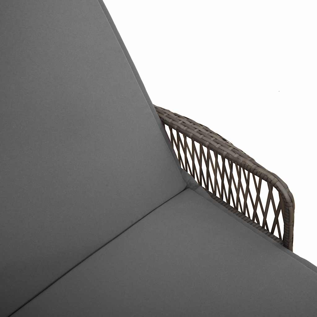 Napozó szürke és sötétszürke 200 x 55 x 92 cm polirattan