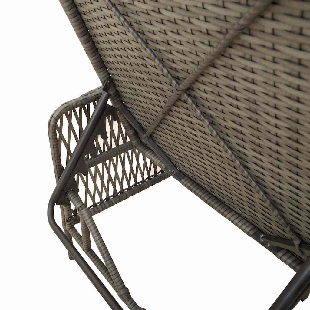 Napozó szürke és sötétszürke 200 x 55 x 92 cm polirattan