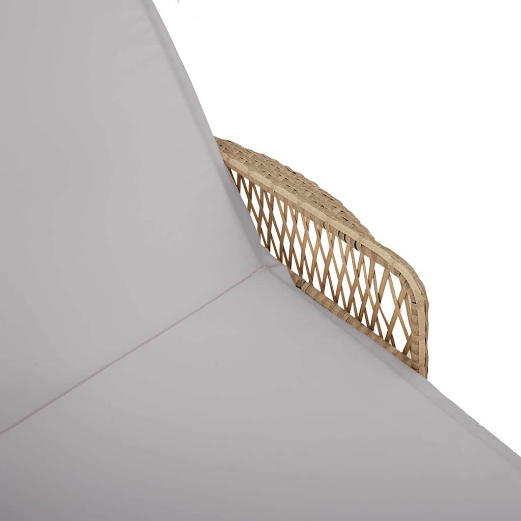 Napozó beige és világosszürke 200 x 55 x 92 cm polirattan