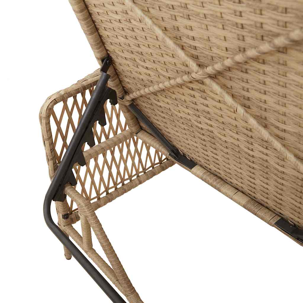 Napozó beige és világosszürke 200 x 55 x 92 cm polirattan