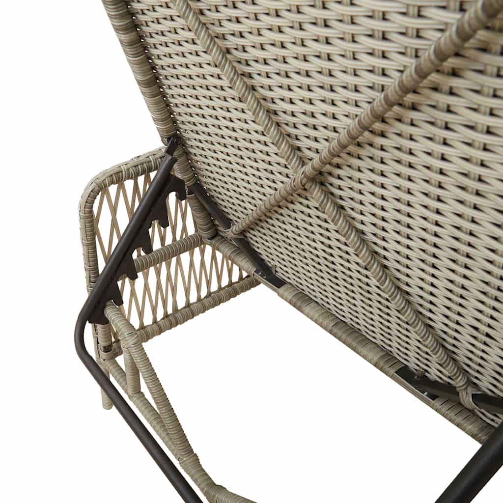 Napozó világosszürke és sötétszürke 200 x 55 x 92 cm polirattan