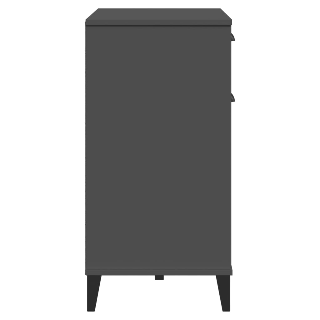 Viken antracitszürke tömör fenyőfa tálalószekrény 80x40x80 cm