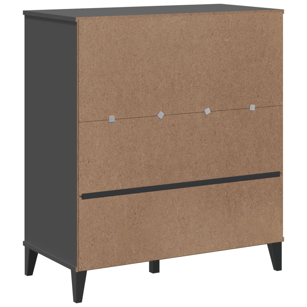 Viken antracitszürke tömör fenyőfa könyvespolc 80 x 40 x 90 cm