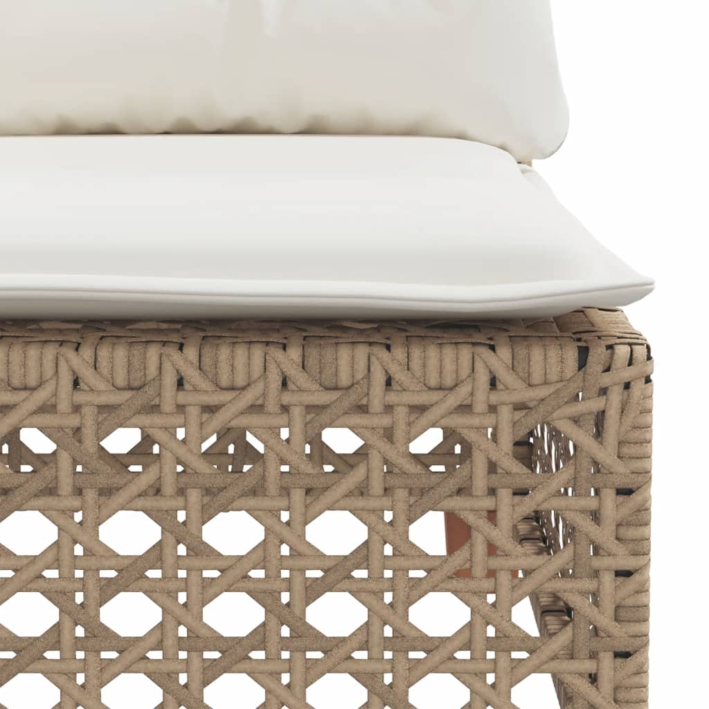 Bézs polyrattan kerti sarokkanapé párnával Bézs polyrattan kerti sarokkanapé párnával