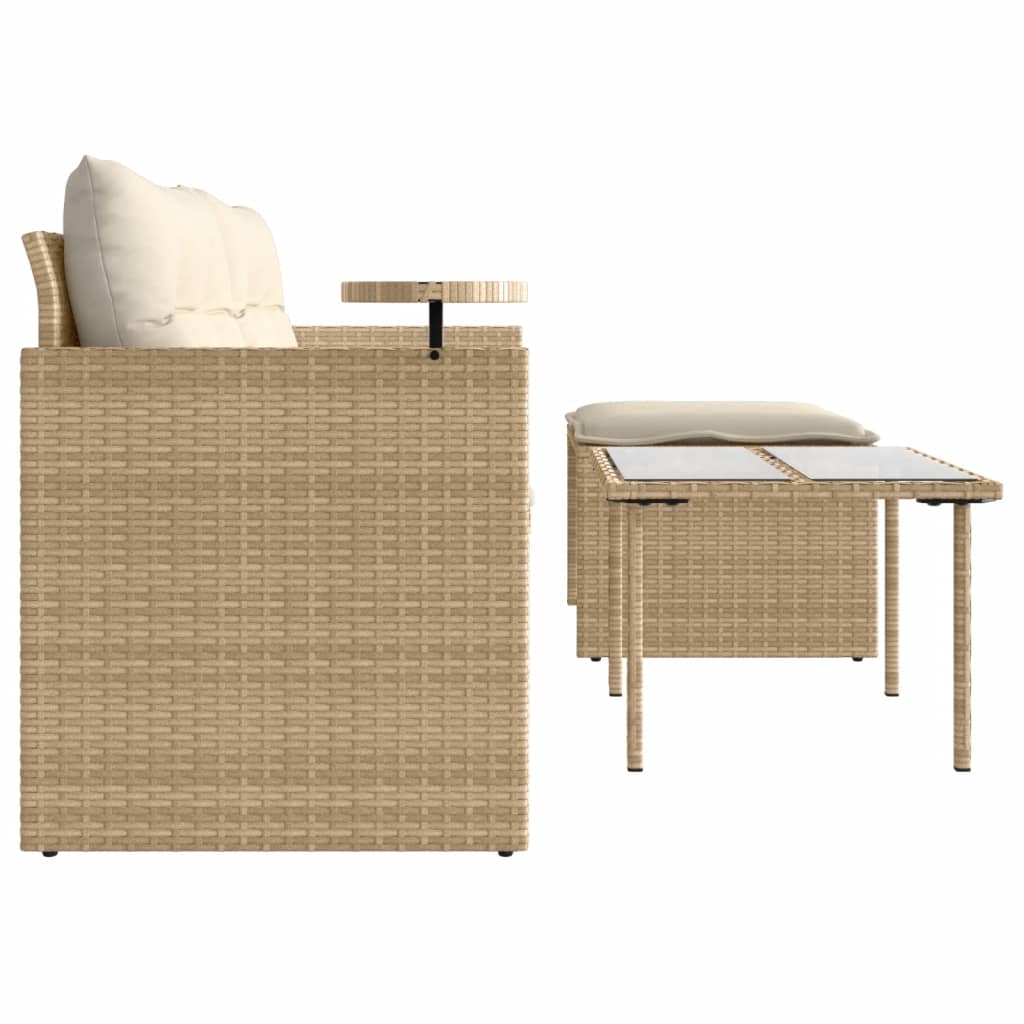 3 részes bézs polyrattan kerti ülőgarnitúra párnákkal 3 részes bézs polyrattan kerti ülőgarnitúra párnákkal
