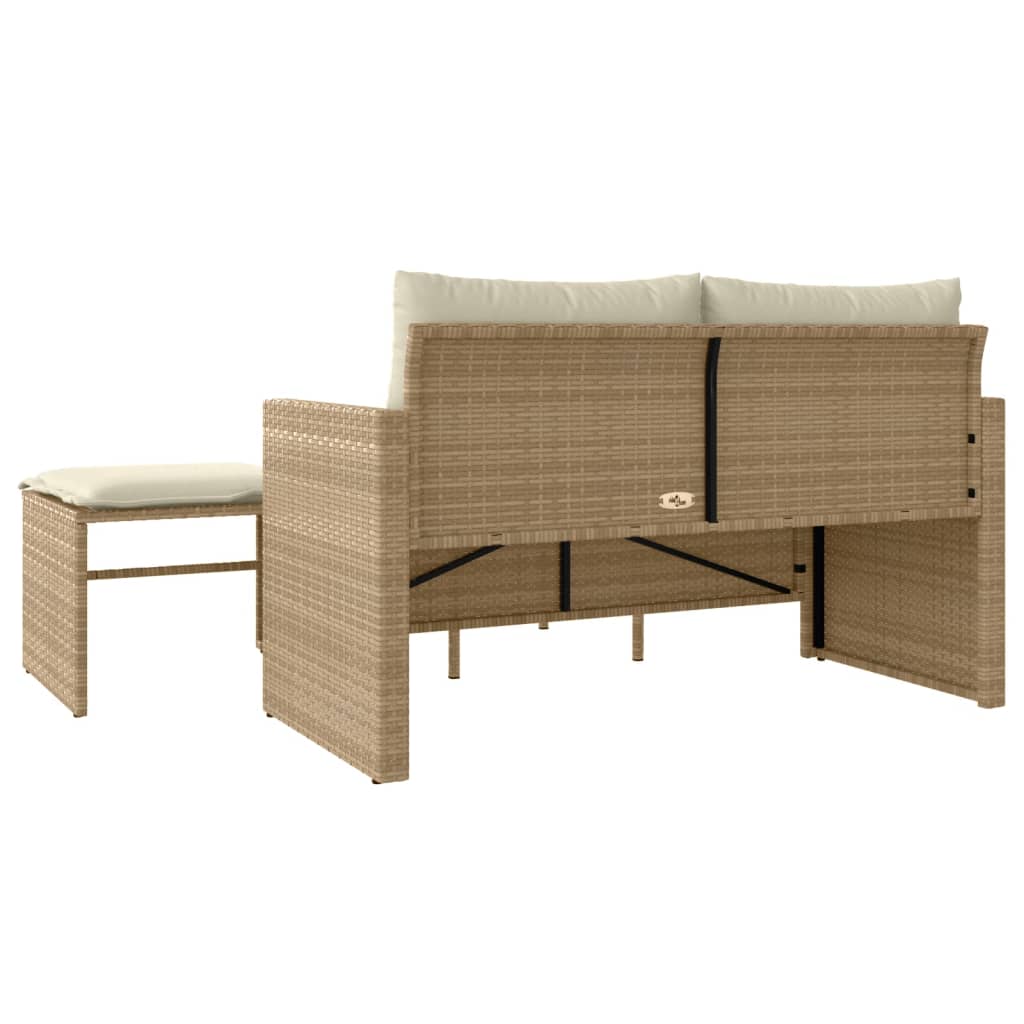 3 részes bézs polyrattan kerti ülőgarnitúra párnákkal 3 részes bézs polyrattan kerti ülőgarnitúra párnákkal