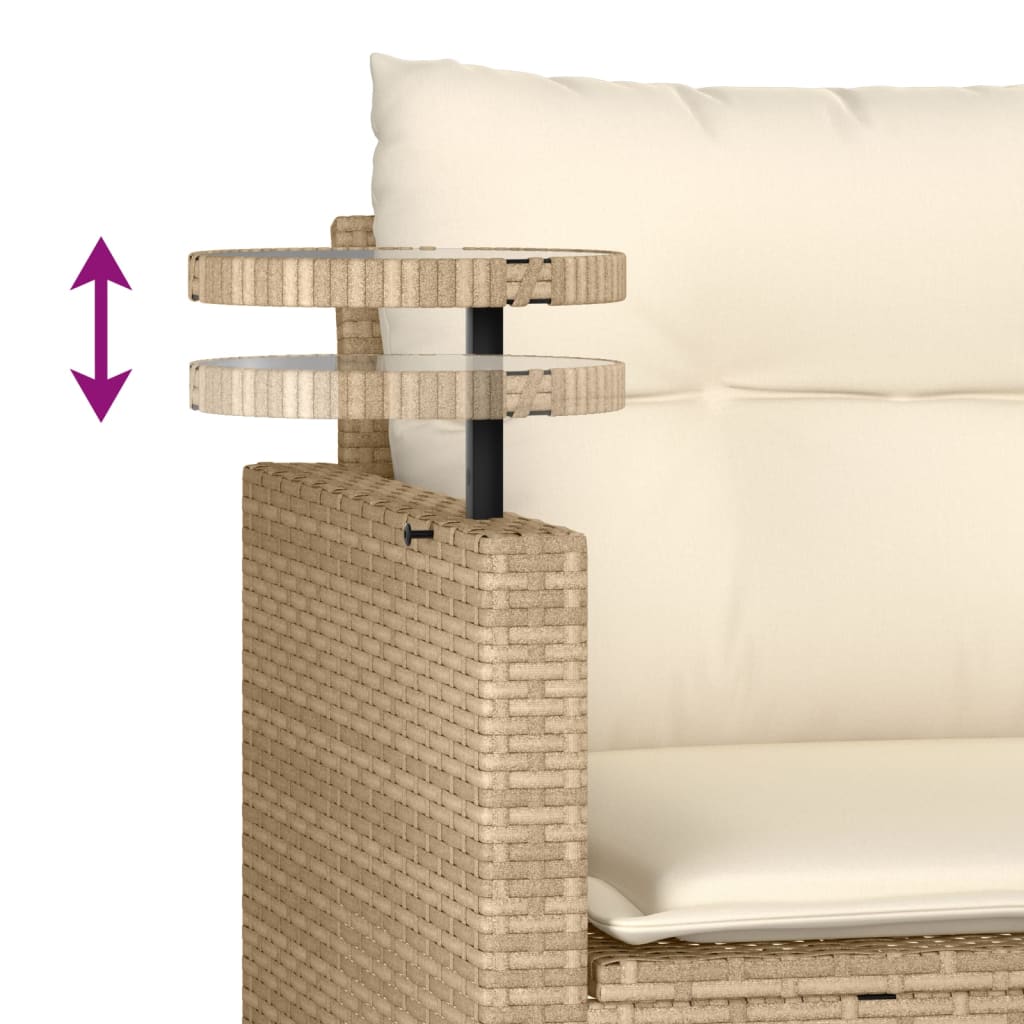 3 részes bézs polyrattan kerti ülőgarnitúra párnákkal 3 részes bézs polyrattan kerti ülőgarnitúra párnákkal