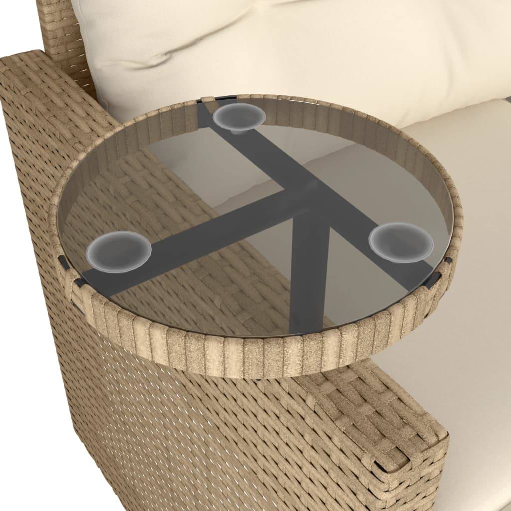 3 részes bézs polyrattan kerti ülőgarnitúra párnákkal 3 részes bézs polyrattan kerti ülőgarnitúra párnákkal