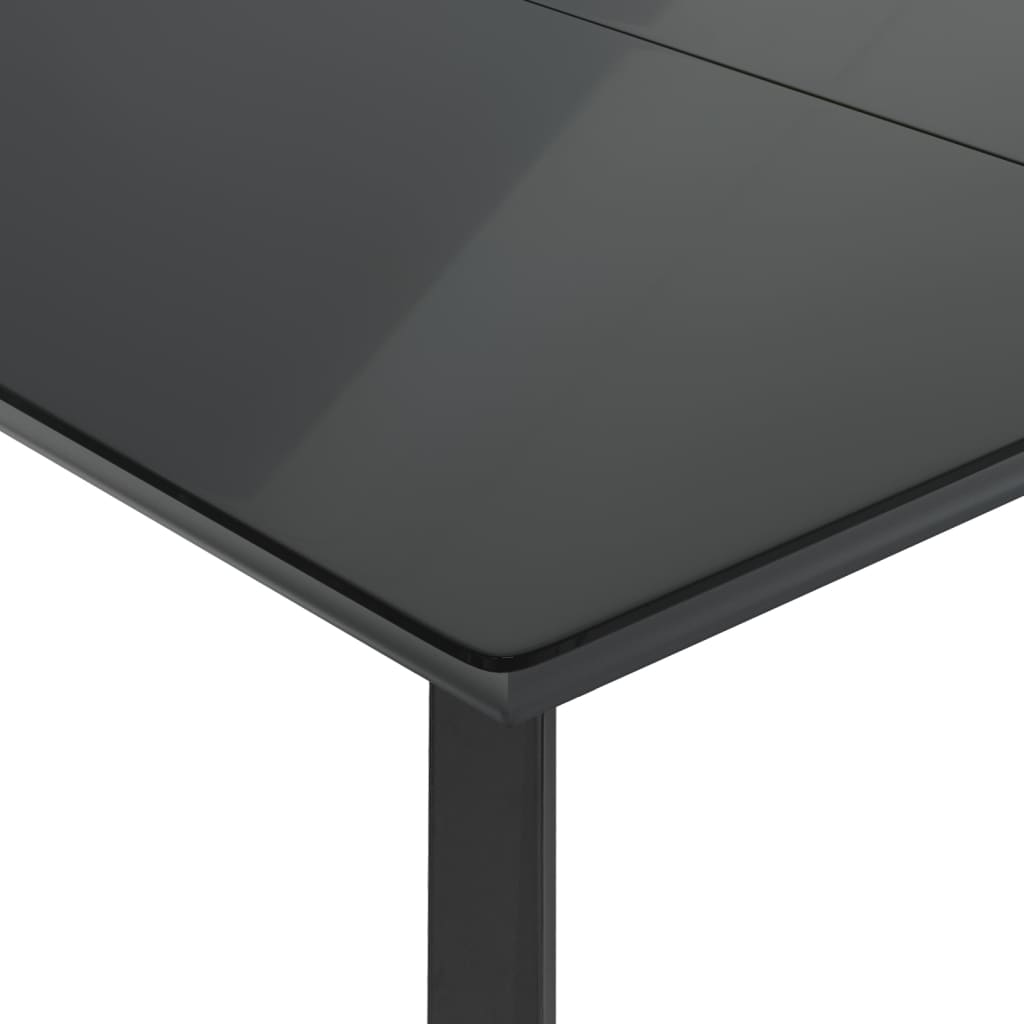 3 részes fekete polyrattan kerti étkezőgarnitúra párnákkal