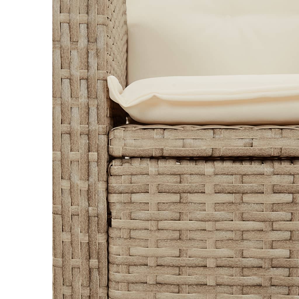 5 részes bézs polyrattan kerti étkezőgarnitúra párnákkal 5 részes bézs polyrattan kerti étkezőgarnitúra párnákkal