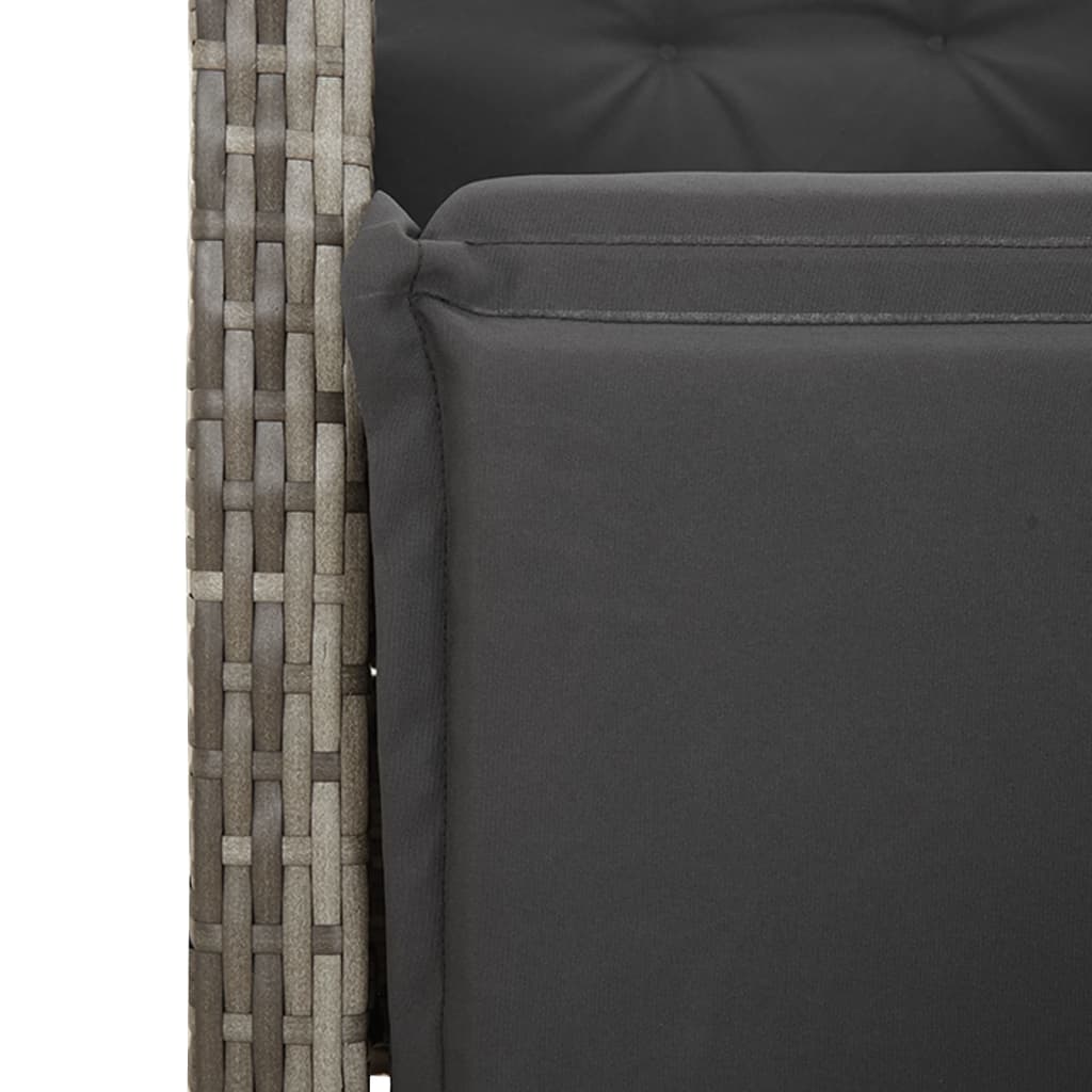 7 részes szürke polyrattan kerti étkezőgarnitúra párnával
