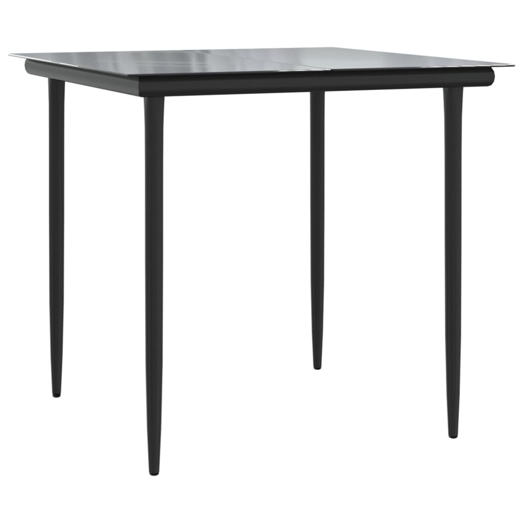 5 részes fekete polyrattan kerti étkezőgarnitúra párnákkal 5 részes fekete polyrattan kerti étkezőgarnitúra párnákkal
