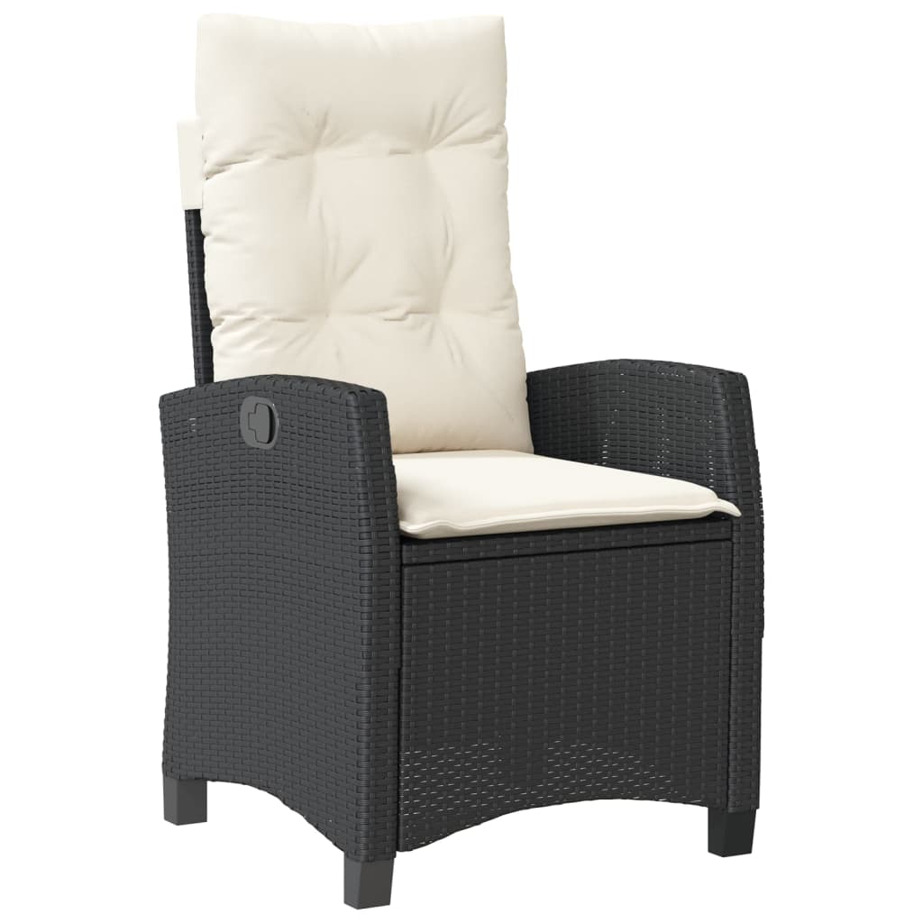 5 részes fekete polyrattan kerti étkezőgarnitúra párnákkal 5 részes fekete polyrattan kerti étkezőgarnitúra párnákkal