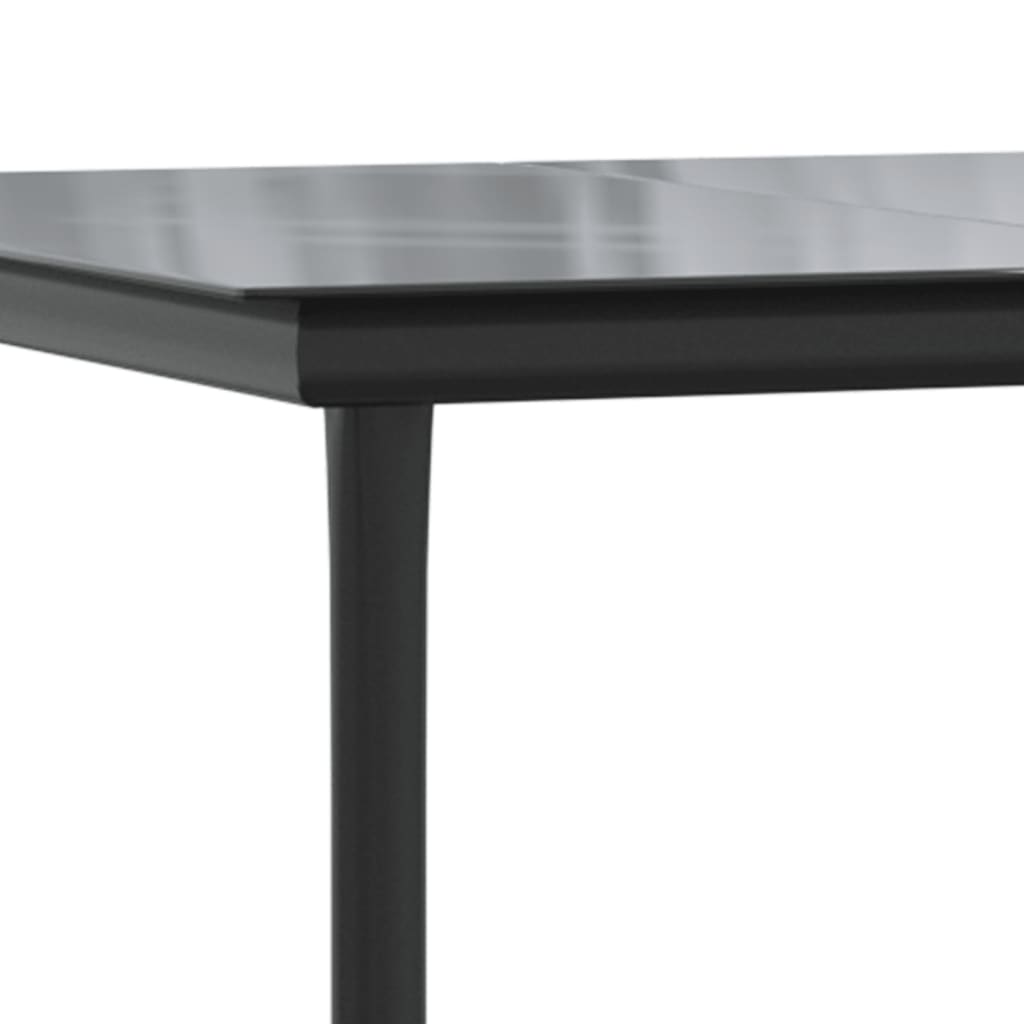 5 részes fekete polyrattan kerti étkezőgarnitúra párnákkal 5 részes fekete polyrattan kerti étkezőgarnitúra párnákkal