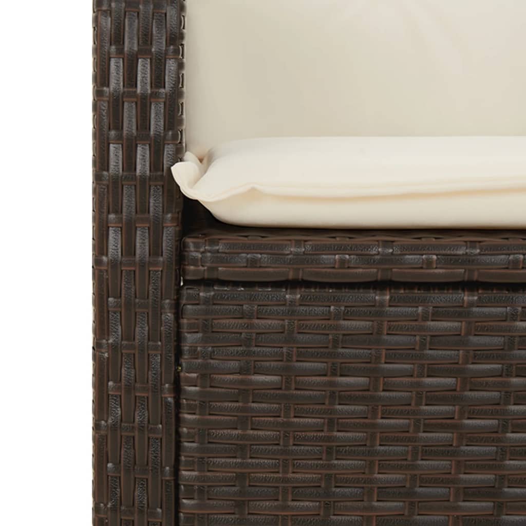 9-részes barna polyrattan kerti étkezőgarnitúra párnákkal