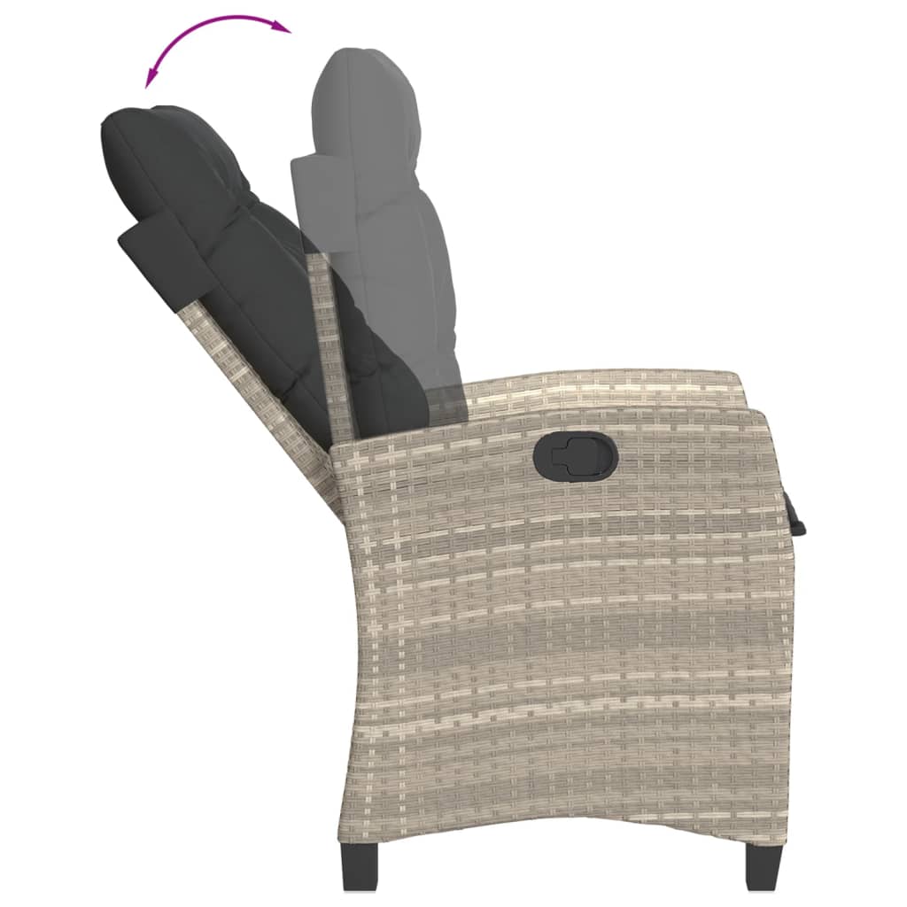 3részes világosszürke polyrattan kerti étkezőgarnitúra párnával 3részes világosszürke polyrattan kerti étkezőgarnitúra párnával