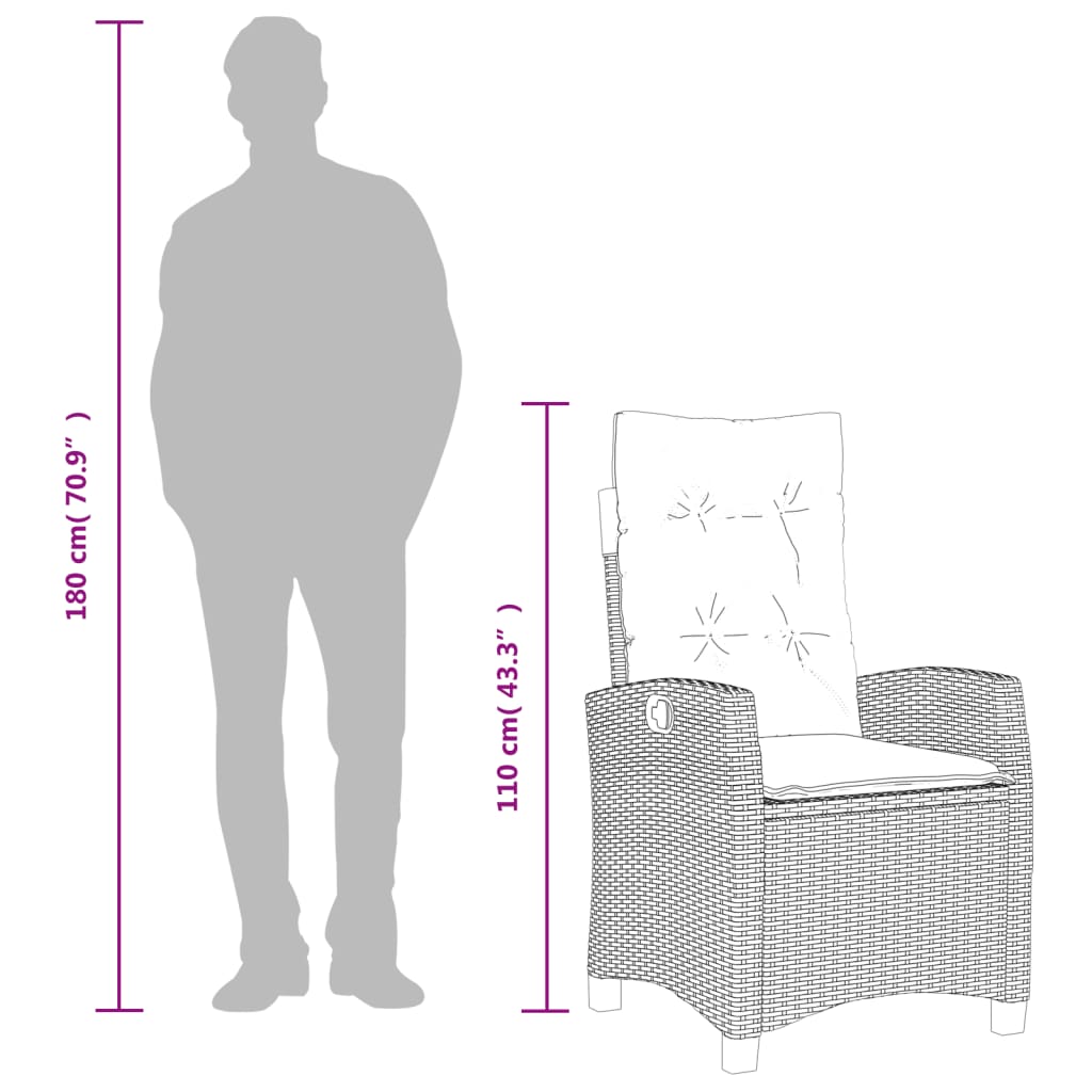 3részes világosszürke polyrattan kerti étkezőgarnitúra párnával 3részes világosszürke polyrattan kerti étkezőgarnitúra párnával