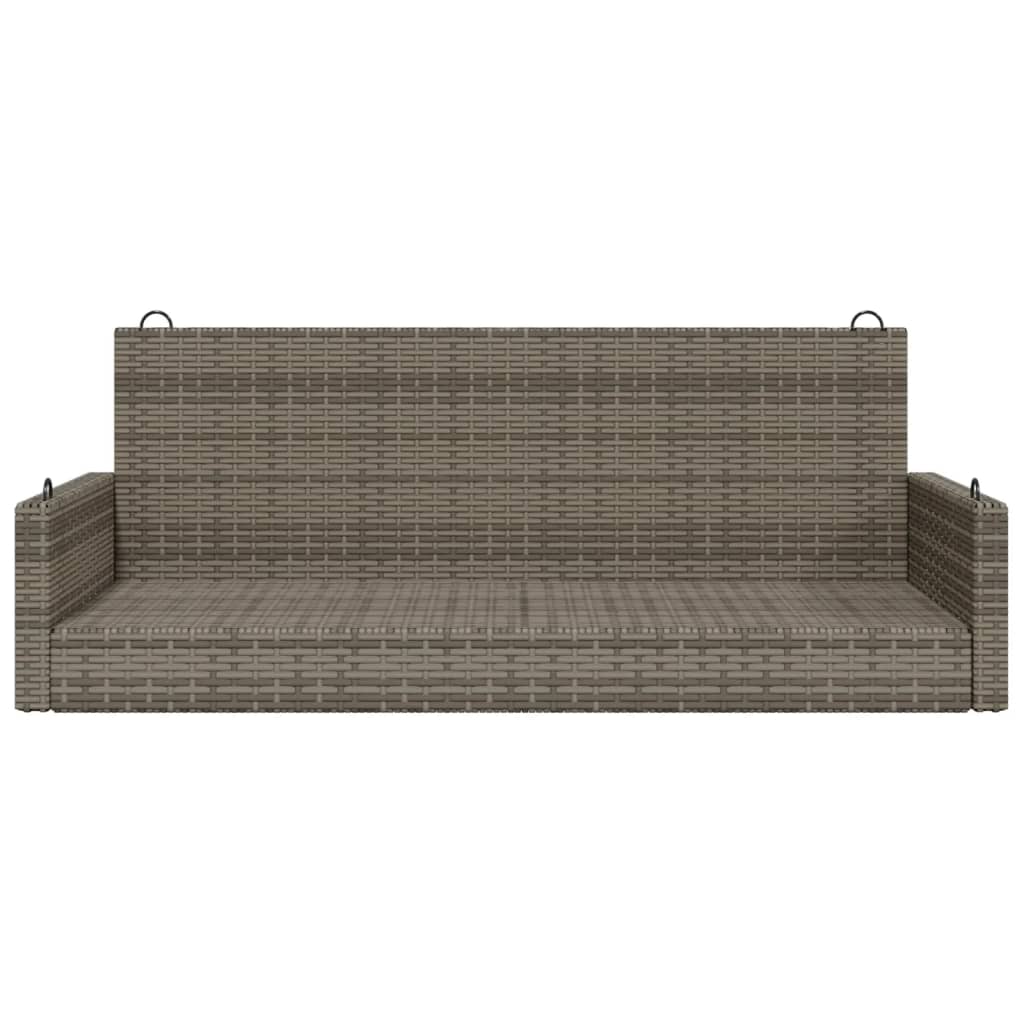 Szürke polyrattan hintapad 119x56x48 cm