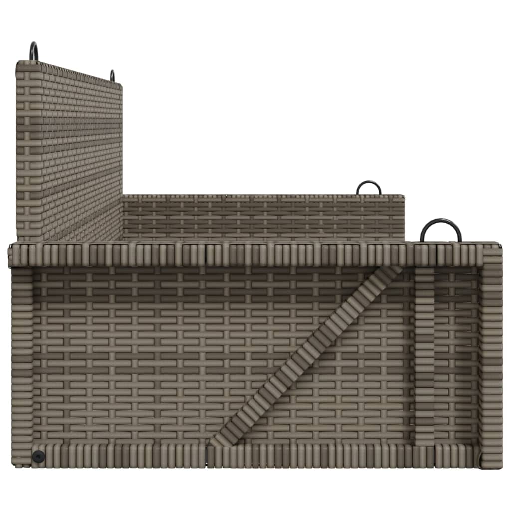 Szürke polyrattan hintapad 119x56x48 cm