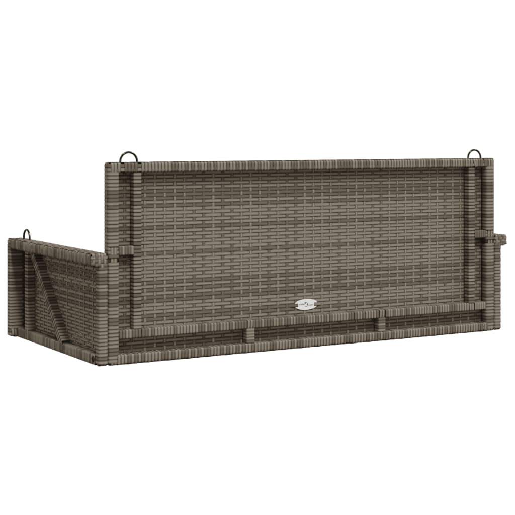 Szürke polyrattan hintapad 119x56x48 cm