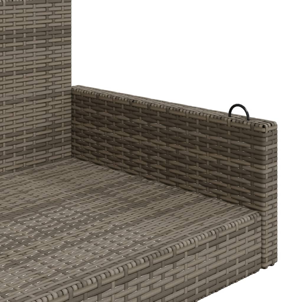 Szürke polyrattan hintapad 119x56x48 cm