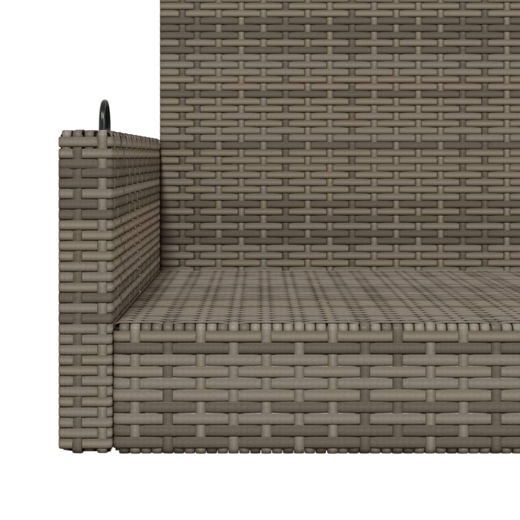 Szürke polyrattan hintapad 119x56x48 cm