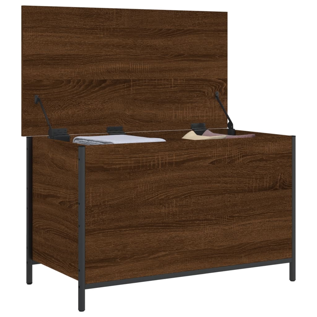 Barna tölgyszínű szerelt fa tárolópad 80 x 42,5 x 50 cm Barna tölgyszínű szerelt fa tárolópad 80 x 42,5 x 50 cm