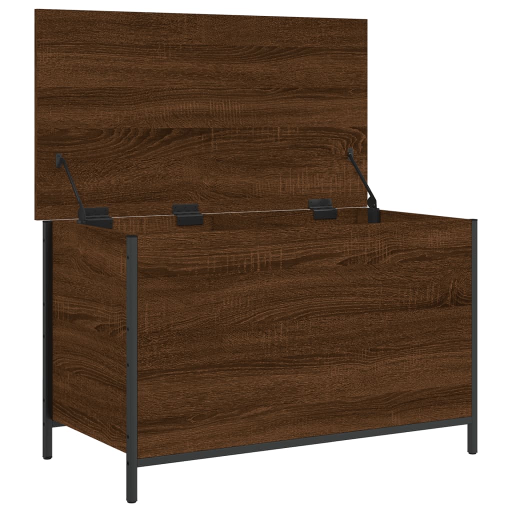 Barna tölgyszínű szerelt fa tárolópad 80 x 42,5 x 50 cm Barna tölgyszínű szerelt fa tárolópad 80 x 42,5 x 50 cm