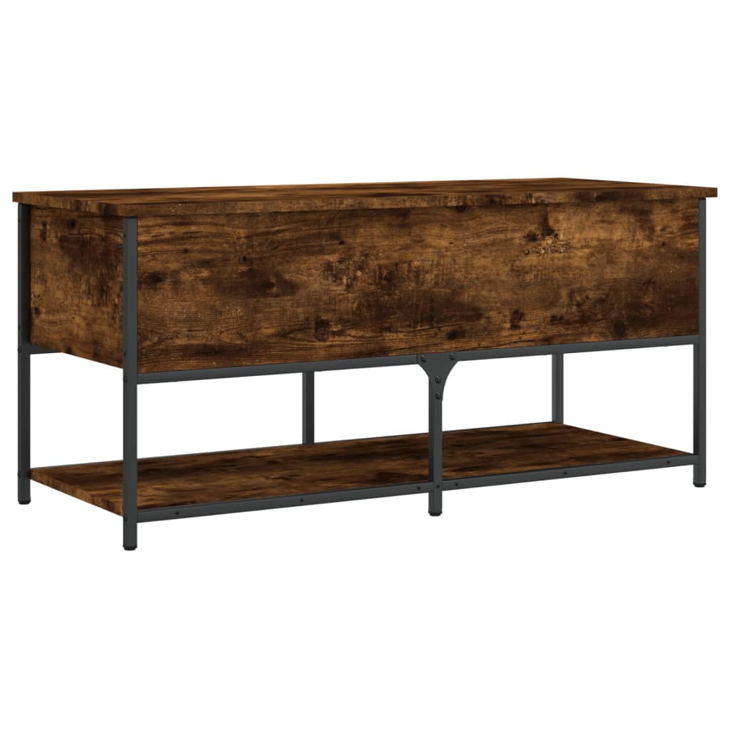 Füstös tölgyszínű szerelt fa tárolópad 100 x 42,5 x 47 cm Füstös tölgyszínű szerelt fa tárolópad 100 x 42,5 x 47 cm