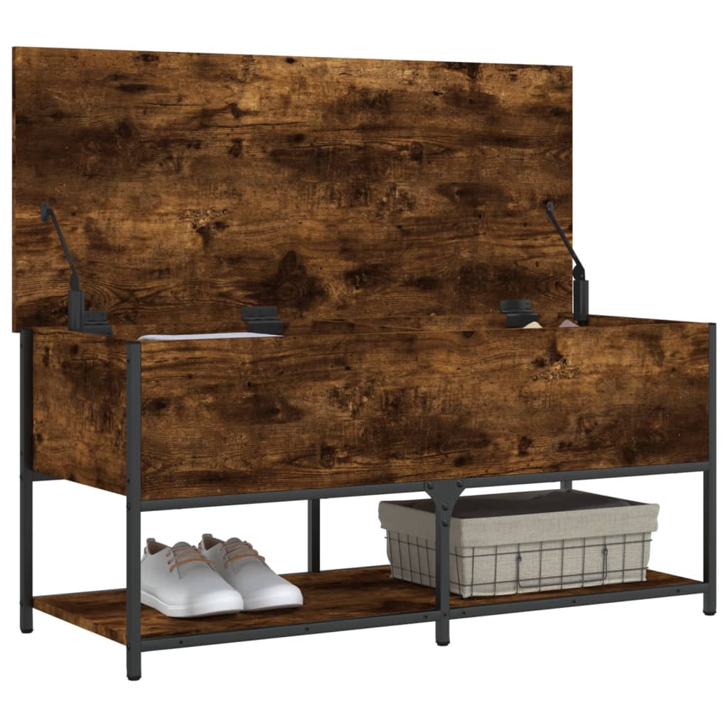 Füstös tölgyszínű szerelt fa tárolópad 100 x 42,5 x 47 cm Füstös tölgyszínű szerelt fa tárolópad 100 x 42,5 x 47 cm