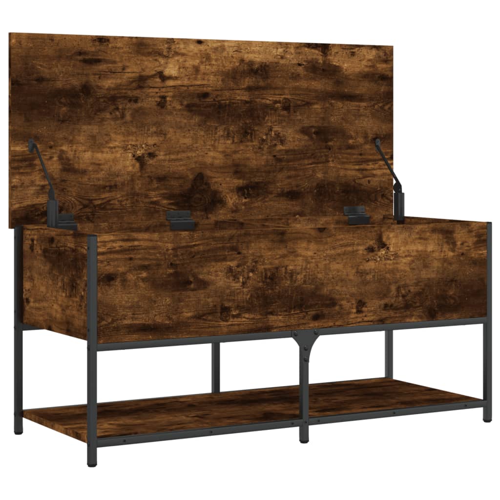 Füstös tölgyszínű szerelt fa tárolópad 100 x 42,5 x 47 cm Füstös tölgyszínű szerelt fa tárolópad 100 x 42,5 x 47 cm