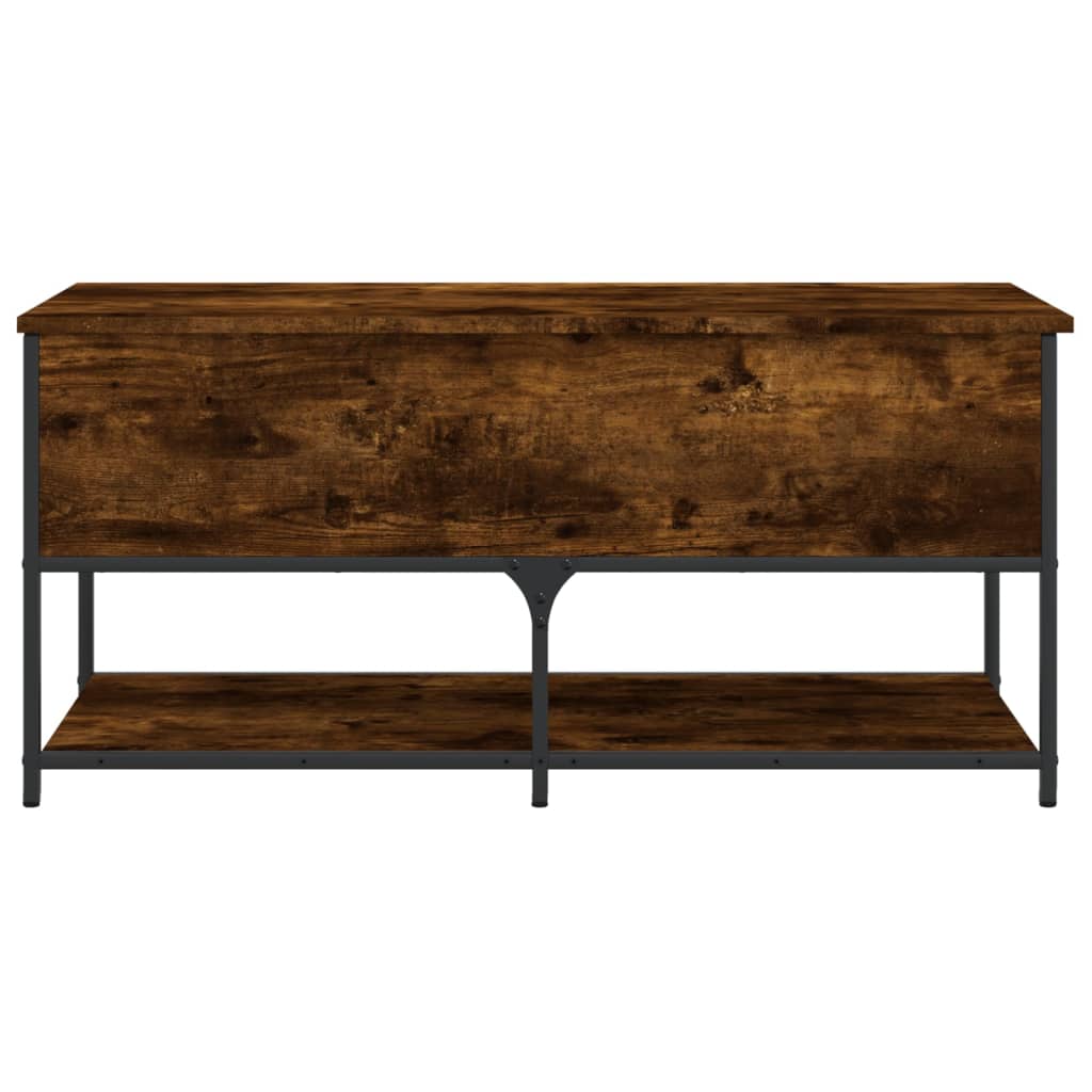 Füstös tölgyszínű szerelt fa tárolópad 100 x 42,5 x 47 cm Füstös tölgyszínű szerelt fa tárolópad 100 x 42,5 x 47 cm