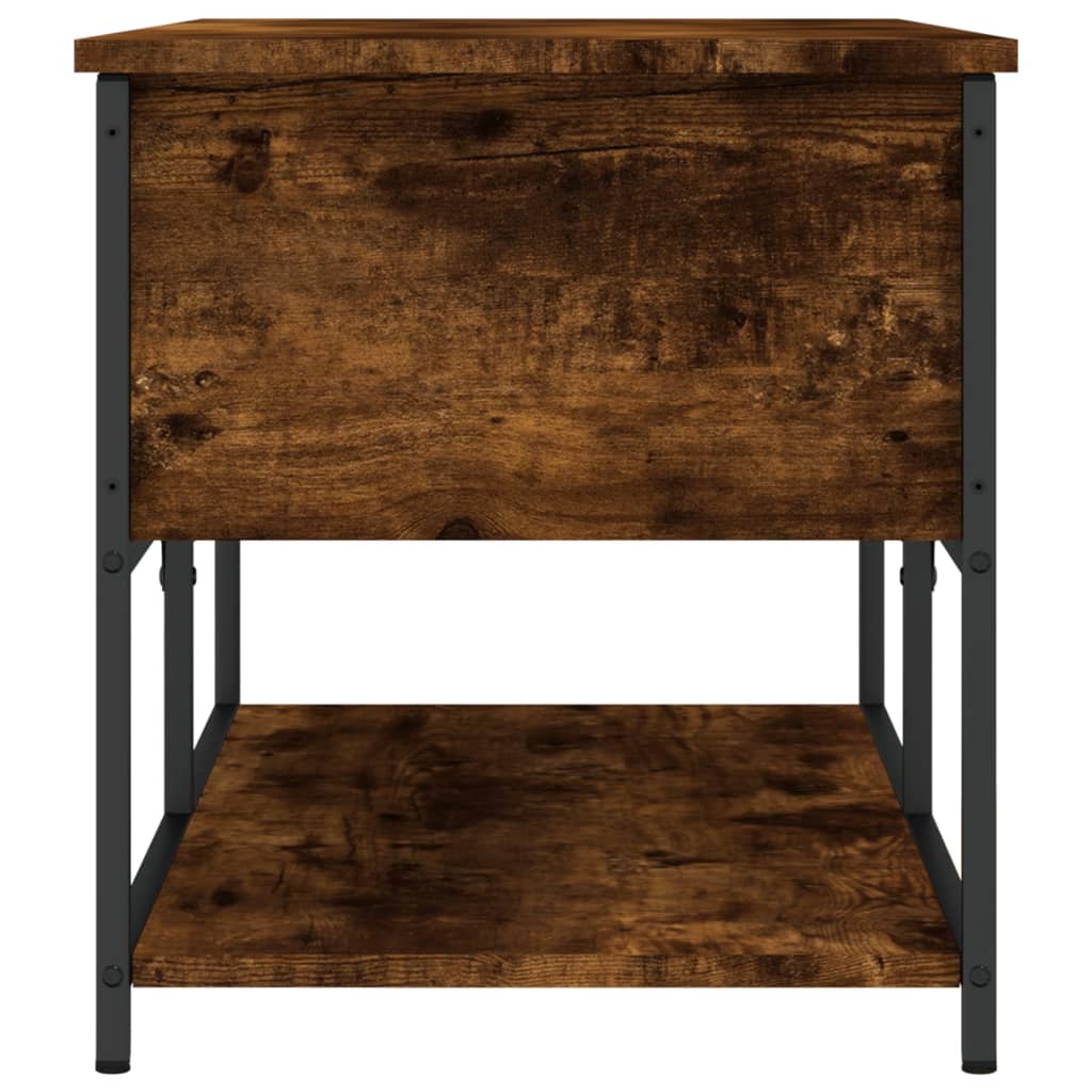 Füstös tölgyszínű szerelt fa tárolópad 100 x 42,5 x 47 cm Füstös tölgyszínű szerelt fa tárolópad 100 x 42,5 x 47 cm