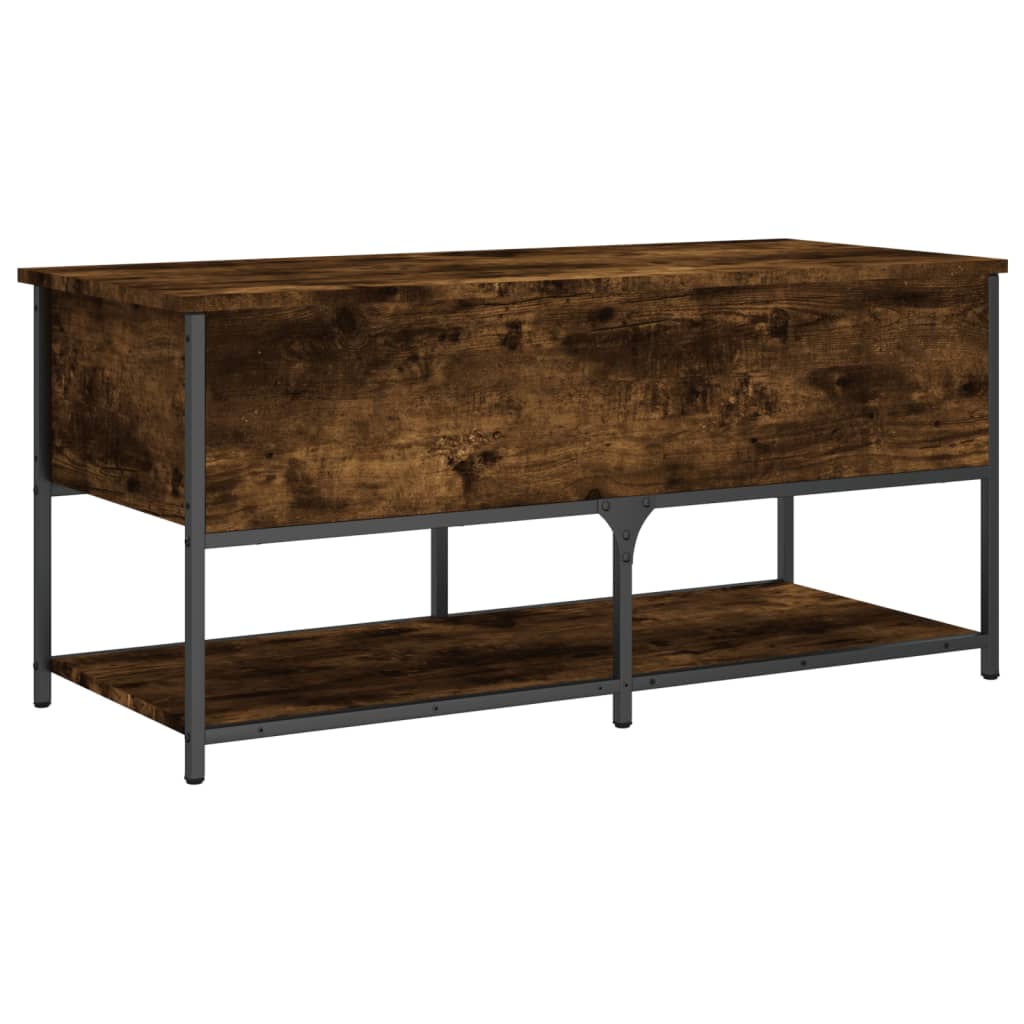 Füstös tölgyszínű szerelt fa tárolópad 100 x 42,5 x 47 cm Füstös tölgyszínű szerelt fa tárolópad 100 x 42,5 x 47 cm