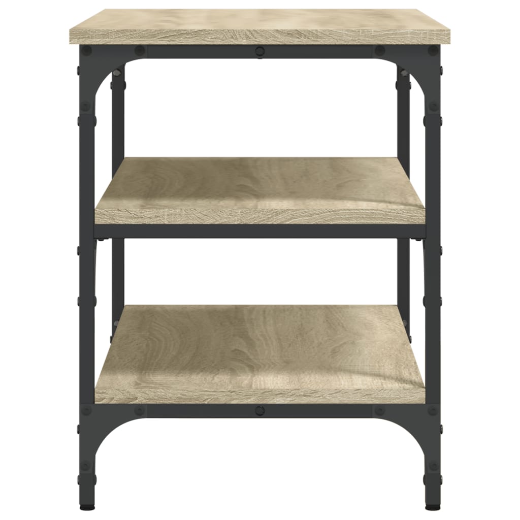 Sonoma tölgy színű szerelt fa cipőtároló pad 70x38,5x49 cm