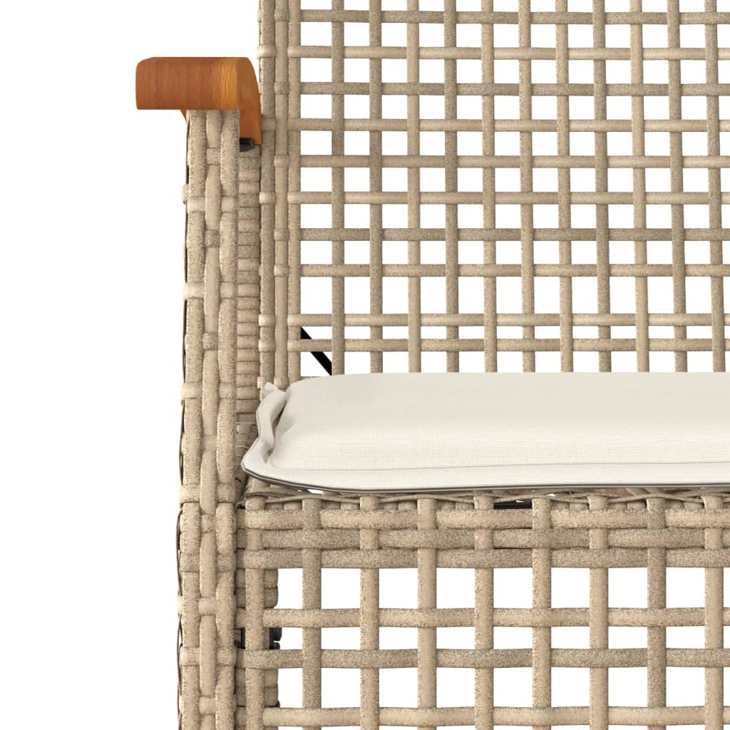7 részes bézs polyrattan kerti étkezőgarnitúra párnákkal 7 részes bézs polyrattan kerti étkezőgarnitúra párnákkal