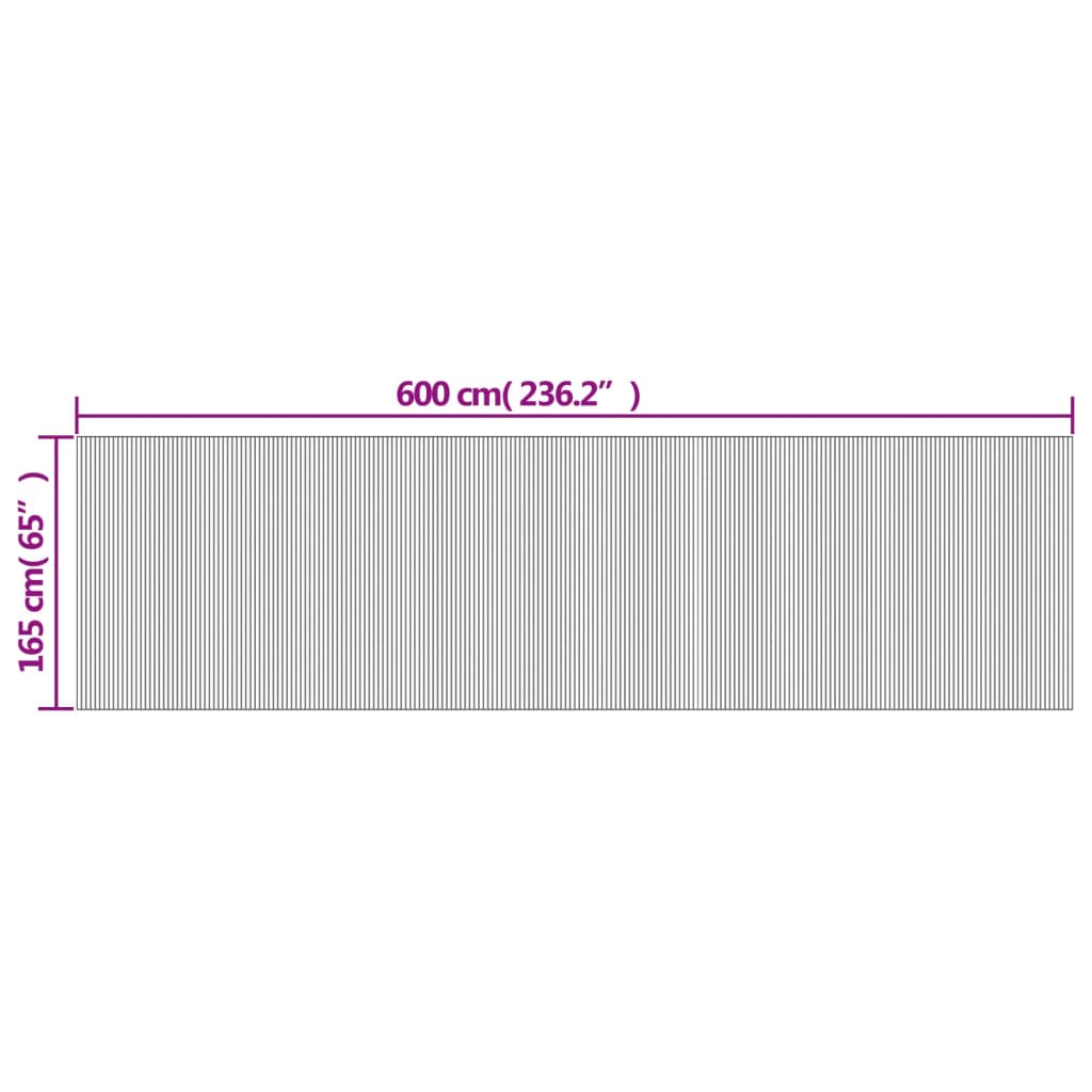 Sötétbarna bambusz térelválasztó 165 x 600 cm