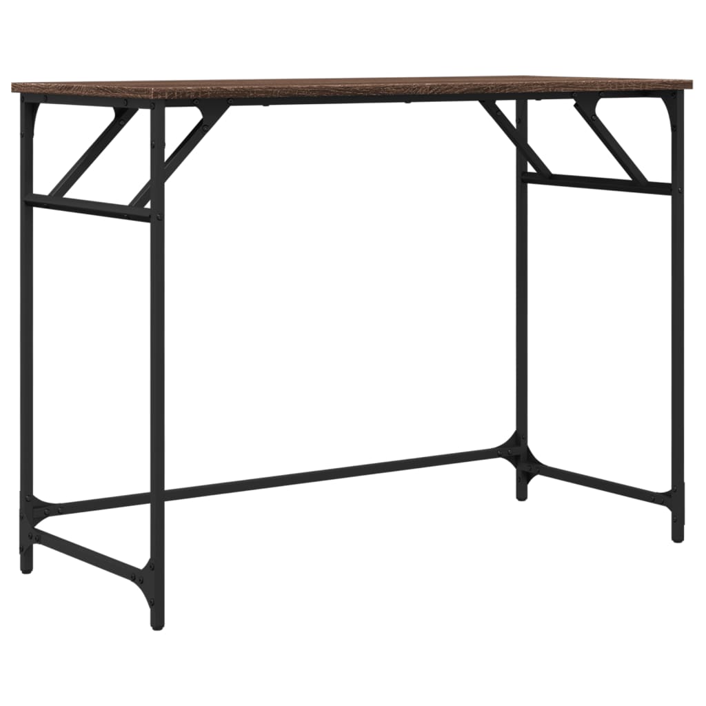 Barna tölgy szerelt fa és porszórt acél íróasztal 100x45x76 cm Barna tölgy szerelt fa és porszórt acél íróasztal 100x45x76 cm