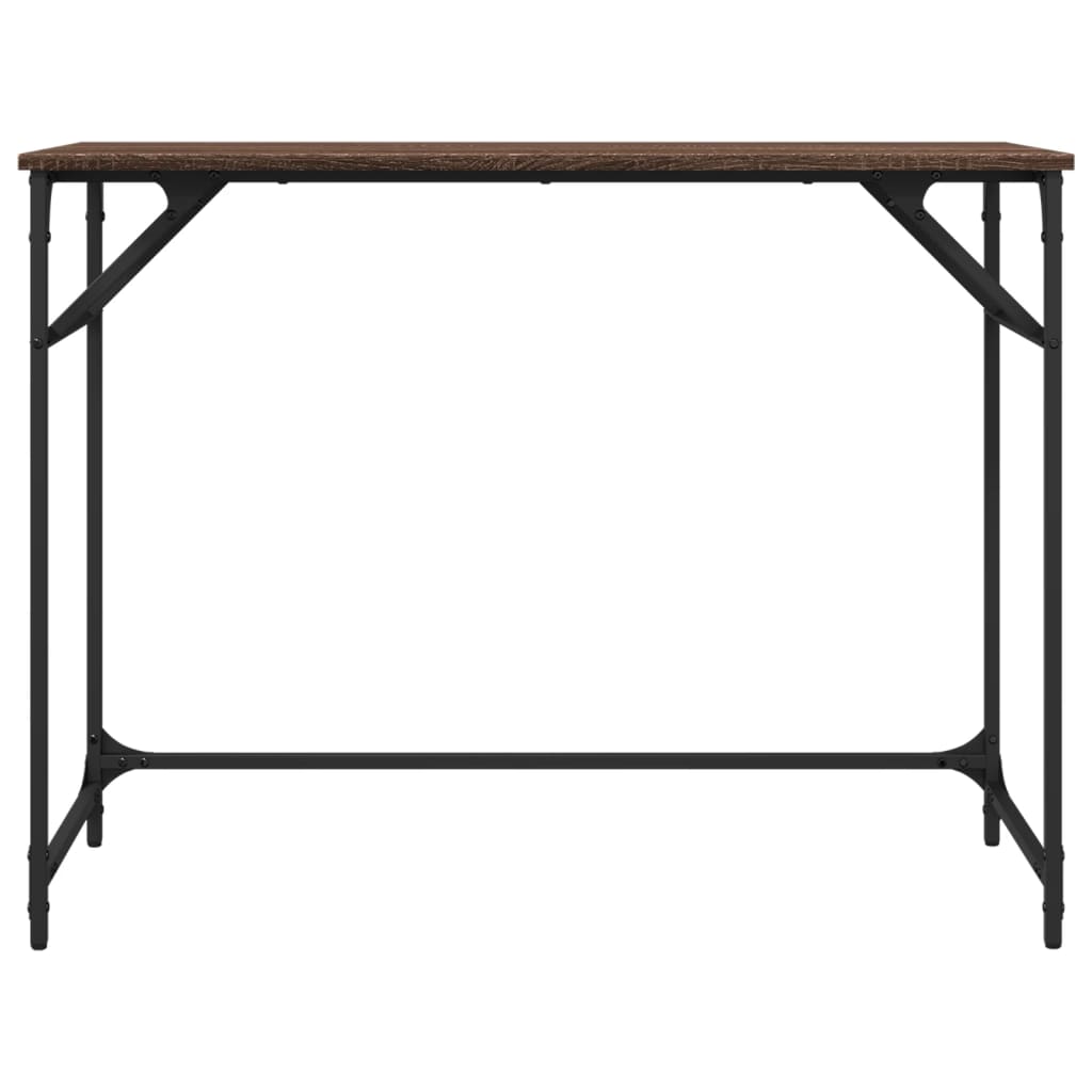 Barna tölgy szerelt fa és porszórt acél íróasztal 100x45x76 cm Barna tölgy szerelt fa és porszórt acél íróasztal 100x45x76 cm