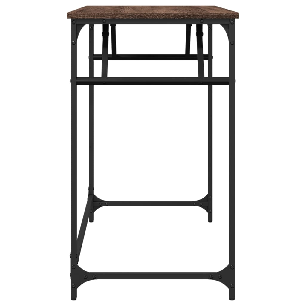 Barna tölgy szerelt fa és porszórt acél íróasztal 100x45x76 cm Barna tölgy szerelt fa és porszórt acél íróasztal 100x45x76 cm
