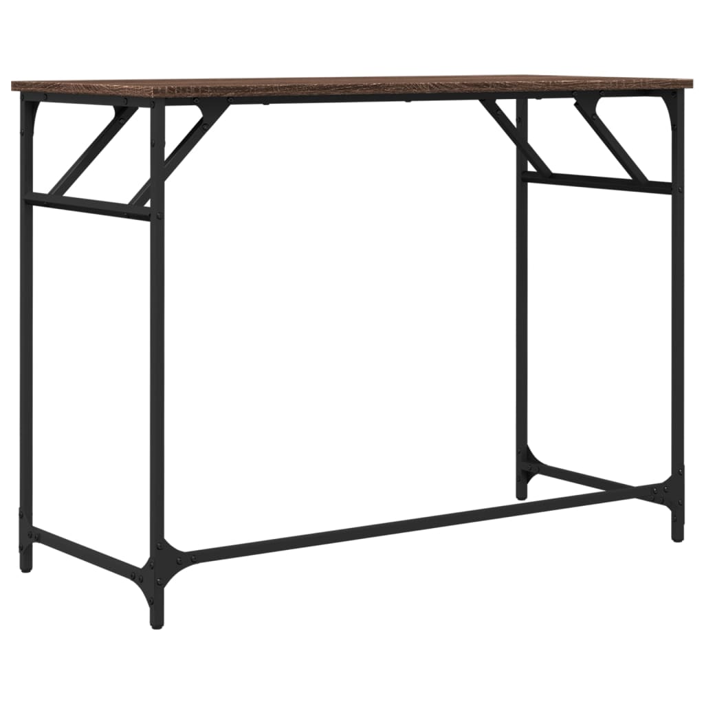 Barna tölgy szerelt fa és porszórt acél íróasztal 100x45x76 cm Barna tölgy szerelt fa és porszórt acél íróasztal 100x45x76 cm