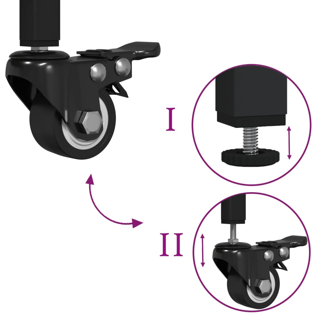 Fekete szerelt fa zsúrkocsi 60 x 48 x 89,5 cm